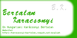 bertalan karacsonyi business card