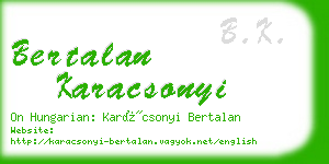 bertalan karacsonyi business card